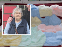 Iris, 85, reaches knitting milestone for great cause