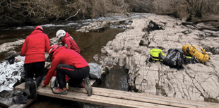 Woman airlifted after accident in waterfall area