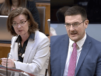 WATCH: MS Evans presses First Minister on pylon proposals
