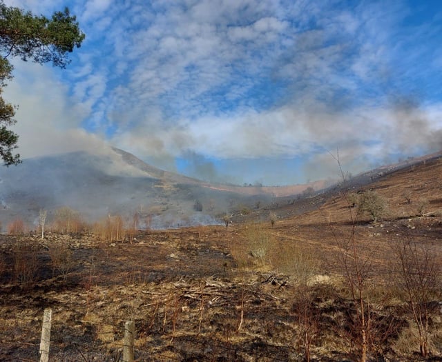 Fire crews battle grass fire near A470