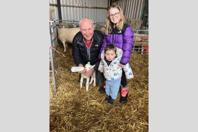 Brecon's Gerwyn Rees with pictured with grandchildren Esmae (9) and Macsen (18 months)