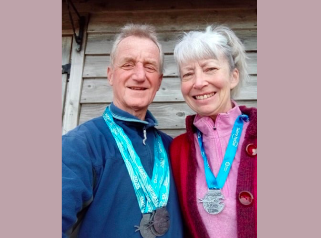 Martin and Adele Lowe after completing their fundraiser.