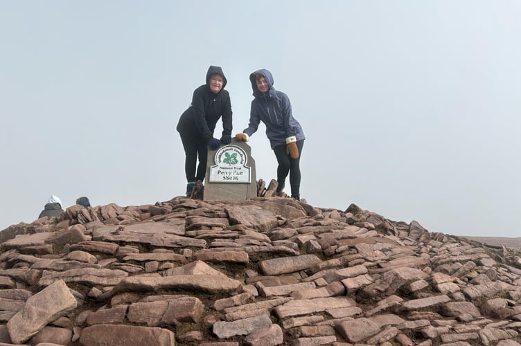 Hays Travel’s Sian Clist with her daughter-in-law, Lauren Pendry, on their trek up Pen y Fan