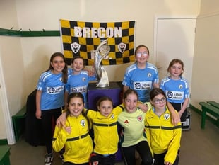 Women's Euros trophy visits Brecon FC Juniors
