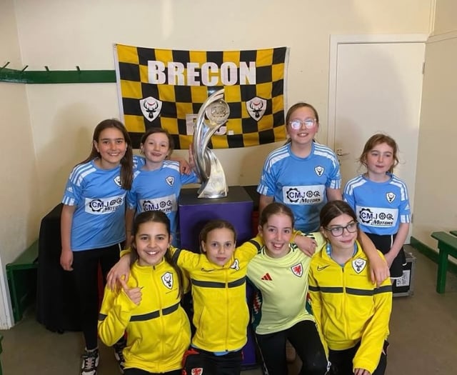 Women's Euros trophy visits Brecon FC Juniors