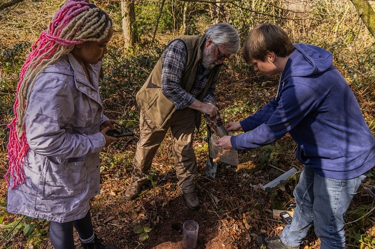 Students and staff having teamed up to assess Storm Darragh’s damage at Craig y Nos Country Park