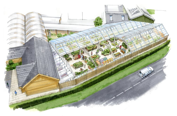 An aerial artistic view of the new Entrance and Plant Area