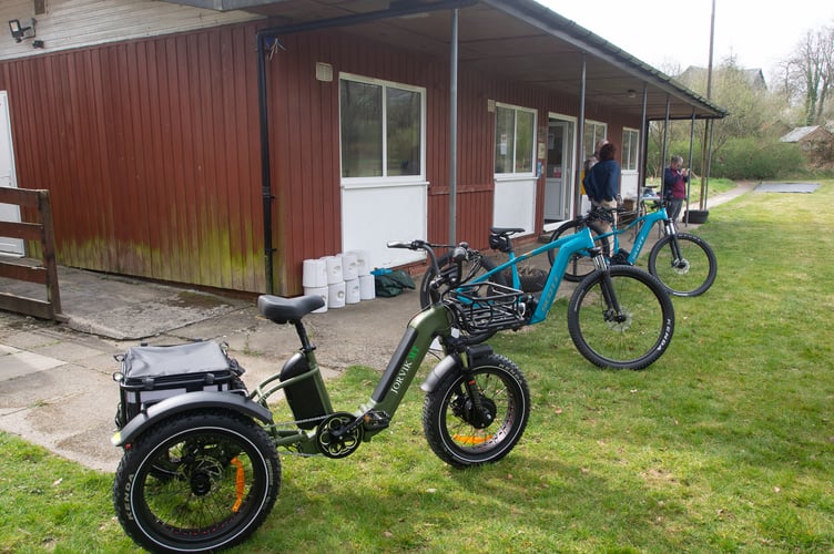 The bikes lined up
