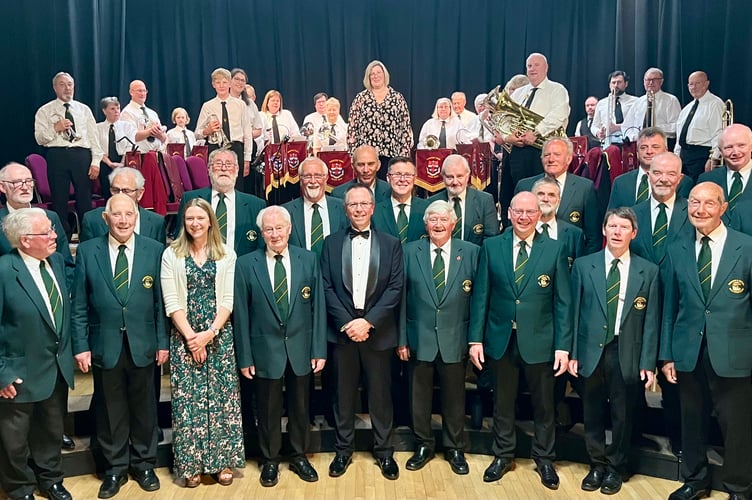 Rhayader Male Voice Choir and Knighton Town Silver Band shared the stage for a wonderful evening of music