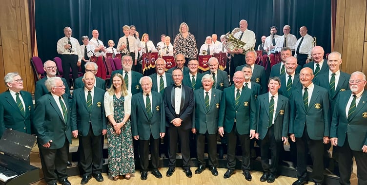 Rhayader Male Voice Choir and Knighton Town Silver Band shared the stage for a wonderful evening of music