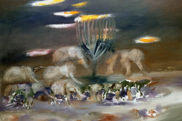 Elephants at Night, 1963, Sir Sidney Nolan