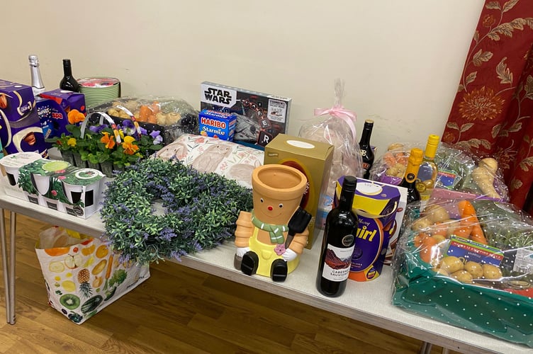 Some of the prizes on offer at Groesffordd hall