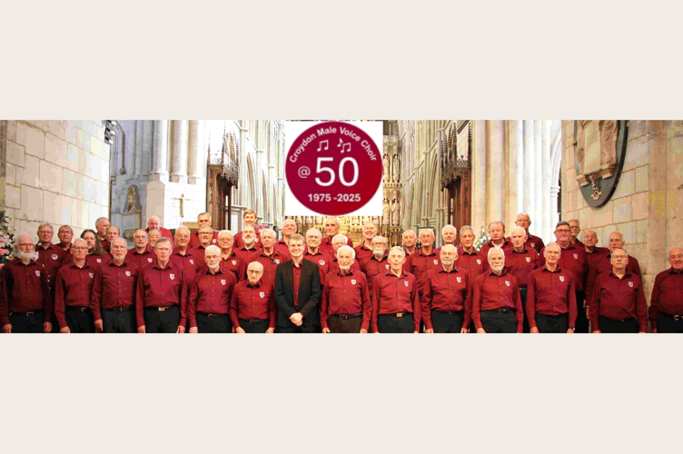 Members of Croydon Male Voice Choir, who will perform in Brecon and Ystradgynlais this May