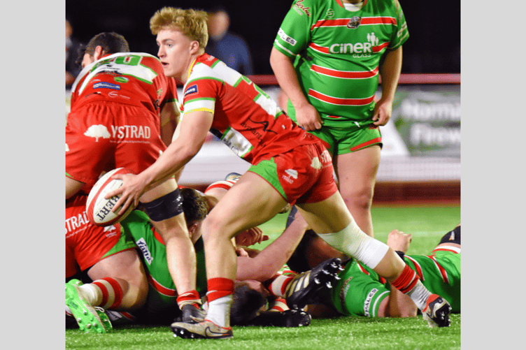 Llandovery scrum-half George MacDonald grabbed a couple of tries against Bridgend (Copyright: Stuart Ladd)