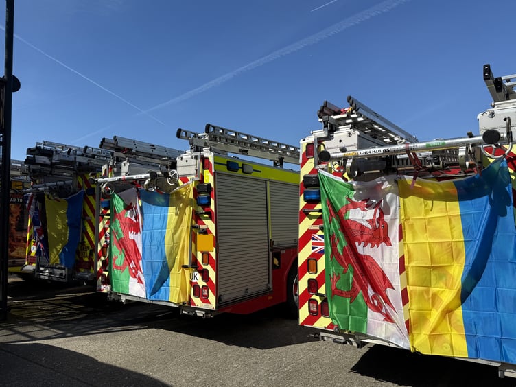 Mid and West Wales Fire and Rescue Service joined a UK-wide effort to deliver vital equipment to Ukrainian firefighters, as part of the largest ever convoy of its kind
