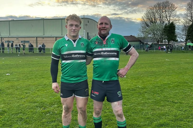 Birthday boys Gethin Davies and Sam Stephens after the win