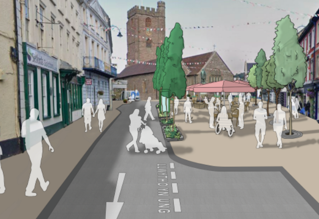 Concept image of proposed changes to the Bulwark, showcasing plans to reshape the area with pedestrian-friendly spaces