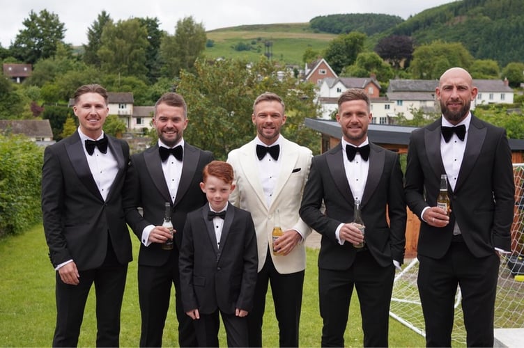 Duncan Powell (second from left) with friends