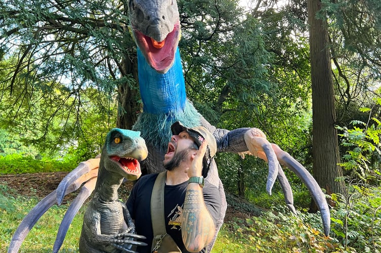 Families can enjoy a roaring day out as lifelike dinosaurs join the scenic steam train experience at Brecon Mountain Railway