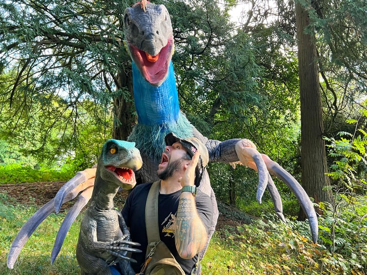 Families can enjoy a roaring day out as lifelike dinosaurs join the scenic steam train experience at Brecon Mountain Railway