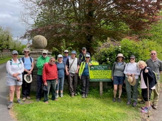 The group on the Afon Llynfi walk led by Bev Thornley and supported by Friends of the River Wye