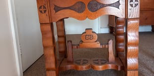 Commemorative handmade table used in VE Day 80 celebrations