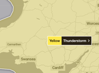 Possible thunderstorm to hit Wales this afternoon