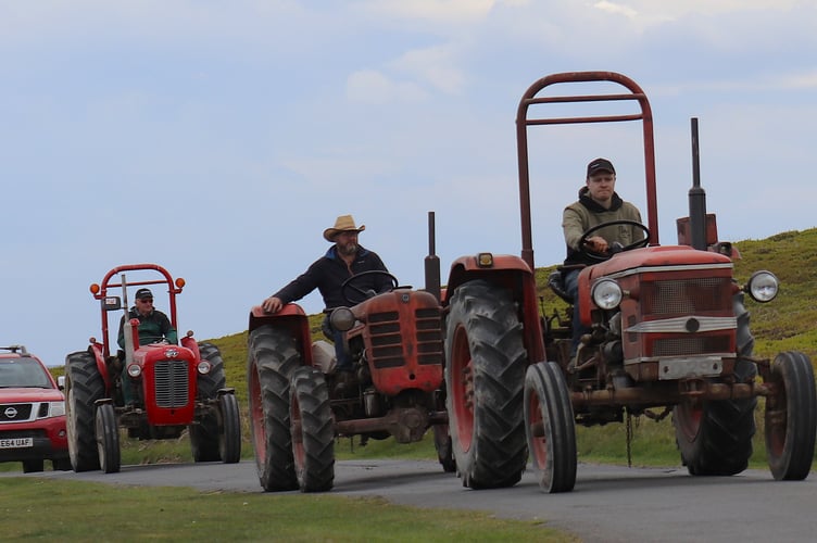 A pair of Zetors, Ben Davies leading father Martyn