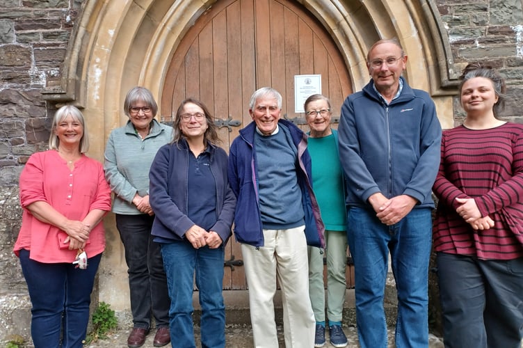 Ringers at St David's: Jean Hudman, Wendy Medd, Claire Alexander, Paul Johnson, Kath Johnson, Ian Hitchen and Grace Dooley