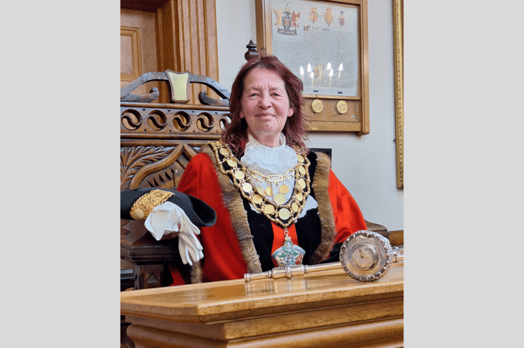 Cllr Marie Matthews is the newly installed Mayor of Brecon for 2025/26