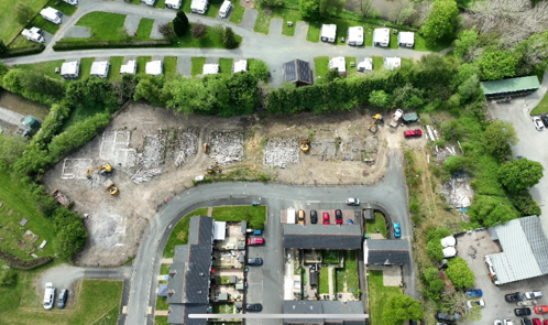 The future site of 16 affordable homes, part of efforts to tackle the housing emergency in Powys