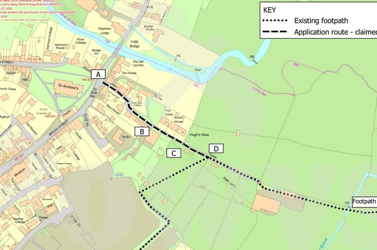 Fold Farm Lane path map