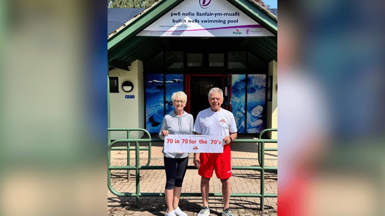 A Cefn Gorwydd resident is doing a sponsored swim in Builth Wells to raise money for Walking Football for the Wales’s over 70’s team.