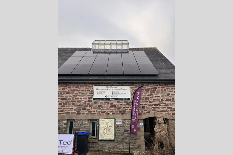 The solar panels installed at the CRiC in Crickhowell