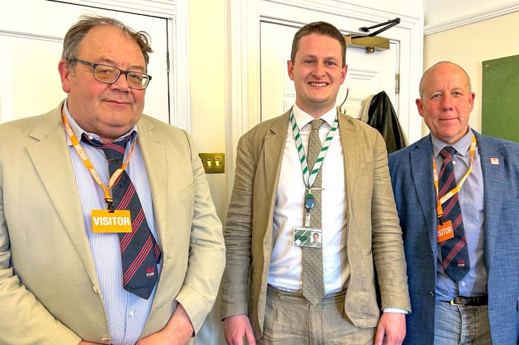 Left to right: FUW Deputy President Dai Miles, David Chadwick MP and FUW President Ian Rickman