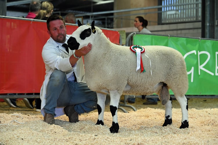 William Evans with his Kerry Hill ram, supreme sheep champion