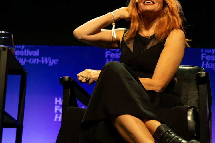 BAFTA-winning actor, writer and producer Sharon Horgan discusses her career with TV executive and Hay Festival chair Jay Hunt at the 2025 Hay Festival Credit: Billie Charity and Hay Festival.