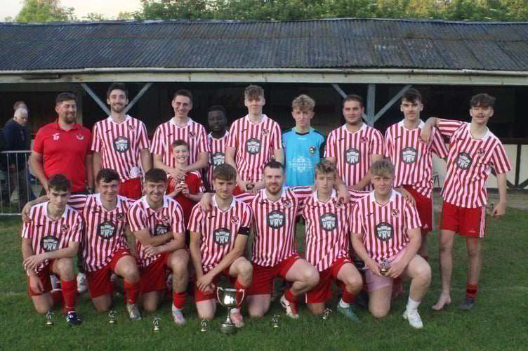 Rhayader Town celebrate their 2025 Penybont Cup victory 