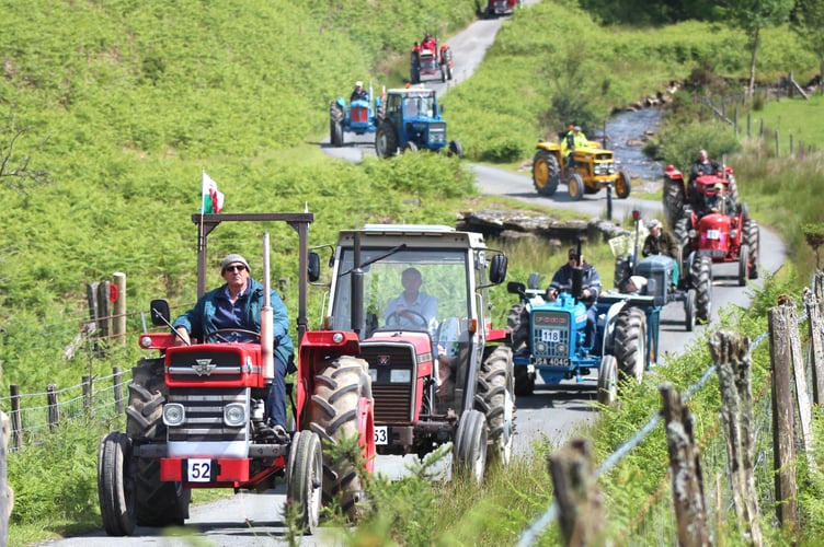 Some of tractors which took part in Llanwrtyd Wells last year