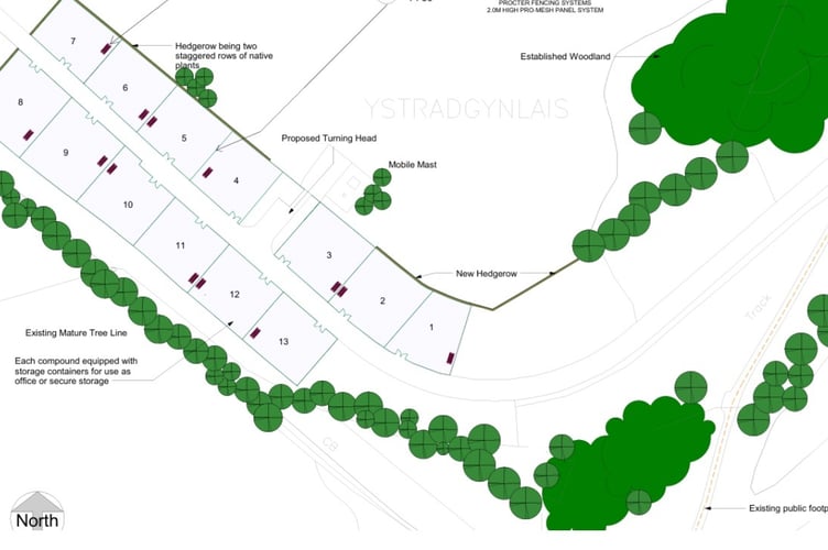 A graphic showing how the units would be spaced within the development