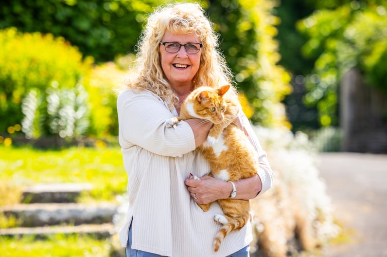 Briony Loder with Fizz, the adventurous Llandrindod Wells cat