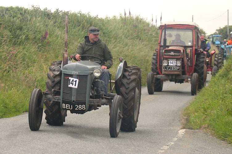 The Brecon pair of Ian Griffiths on his Ferguson TEF 20 and Alan Owens with his MF165