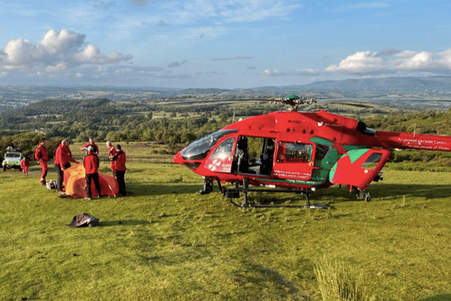 Rescue Team assist casualty with serious head injury after fall