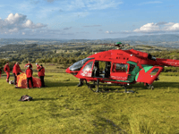Rescue Team assist casualty with serious head injury after fall