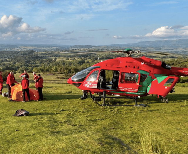 Rescue Team assist casualty with serious head injury after fall