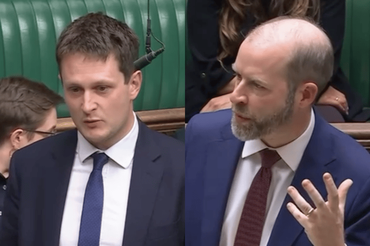 David Chadwick MP (left) asked Business Secretary Jonathan Reynolds (right) in the Commons over support for pubs and restaurants facing soaring energy bills