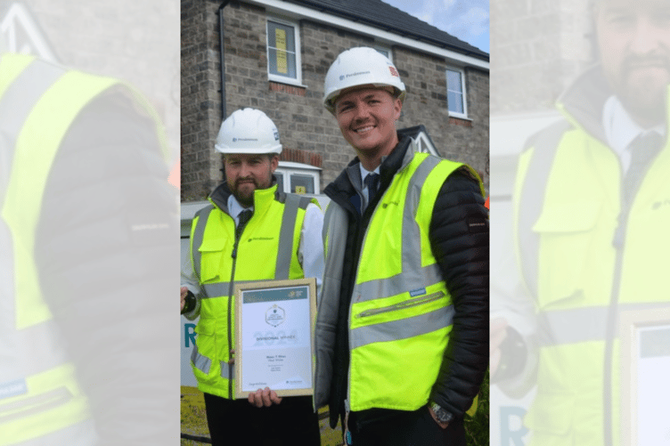 Lee Lewis, site manager at Maes Y Rhos development in Ystradgynlais, recently honoured with the NHBC Pride in the Job Quality Award.