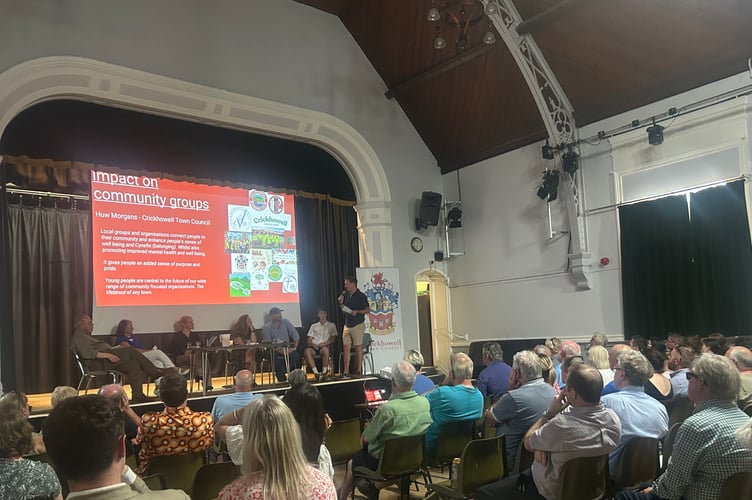 Local residents and community leaders gathered Crickhowell's Clarence Hall