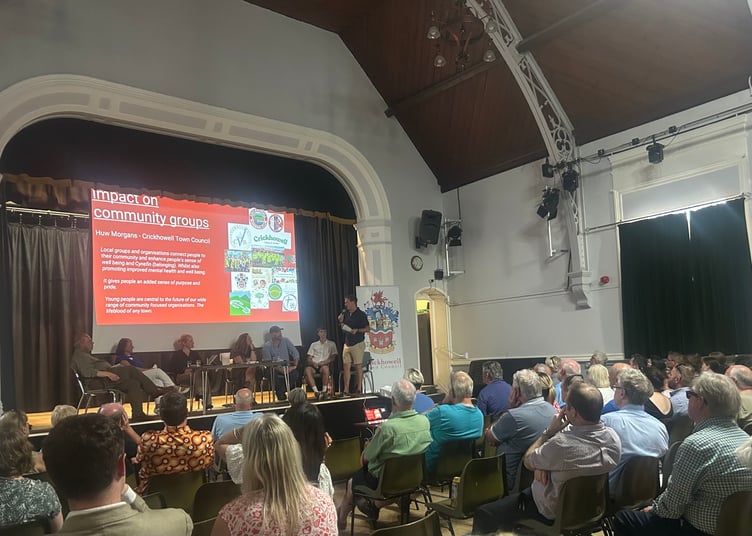 Local residents and community leaders gathered Crickhowell's Clarence Hall