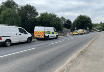 Police and Mountain Rescue at Glasbury Bridge for second day running